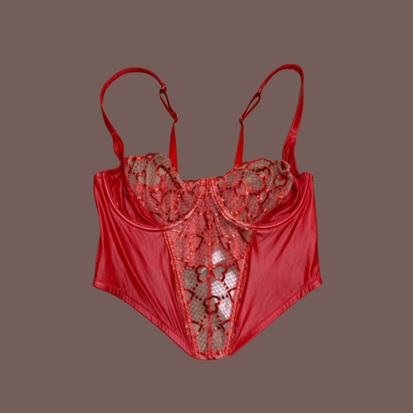 Savage X Fenty Tops - Savage X Fenty Corset | Red Lace Hearts | Size 1X | Vintage